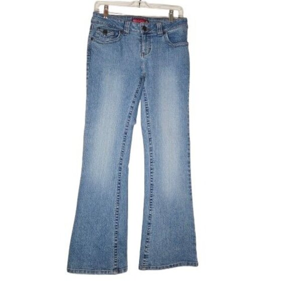 SO Stretch Boot Cut Flare Leg Denim Jeans Junior Sz 7 - Picture 1 of 12
